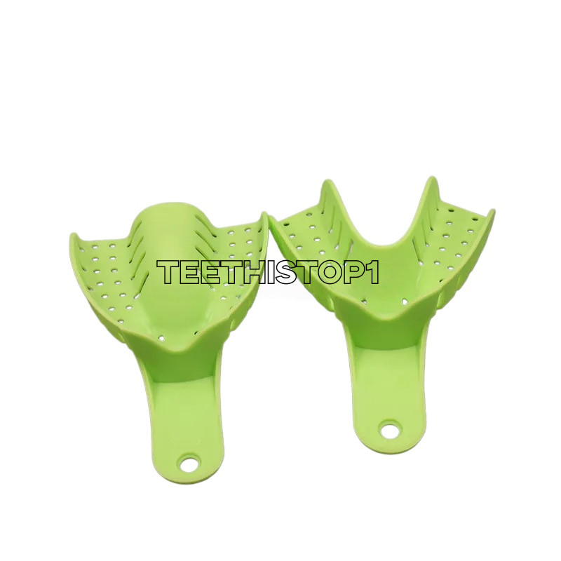 10 Pcs Autoclavable Dental Plastic Impression Trays Central Denture Disposable