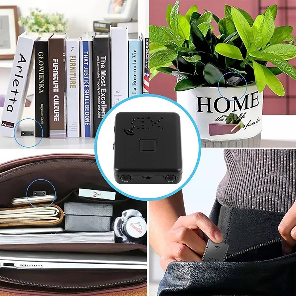 Small WiFi Security Camera 1080P No Battery Plug & Play Indoor Office