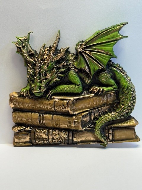 Neil Eyre Designs NEW 2025 Dragon Dungeon Dragons Books Book Gold Leaf magnet