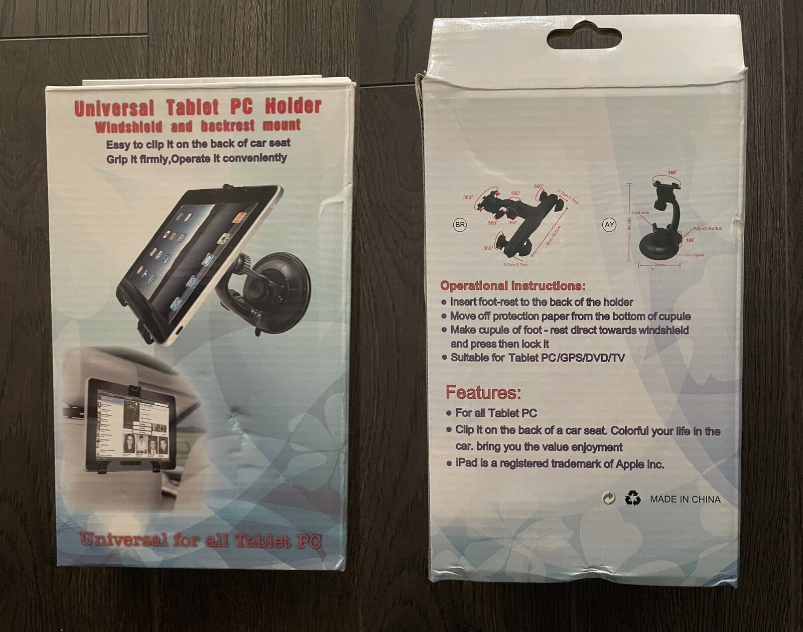 new Universal Tablet PC Holder Windshield and backrest mount Back Seat Clip