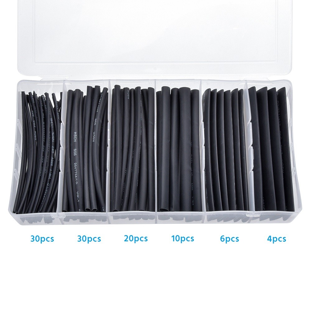 Heat Shrink Tube Kit, Black (100pcs)