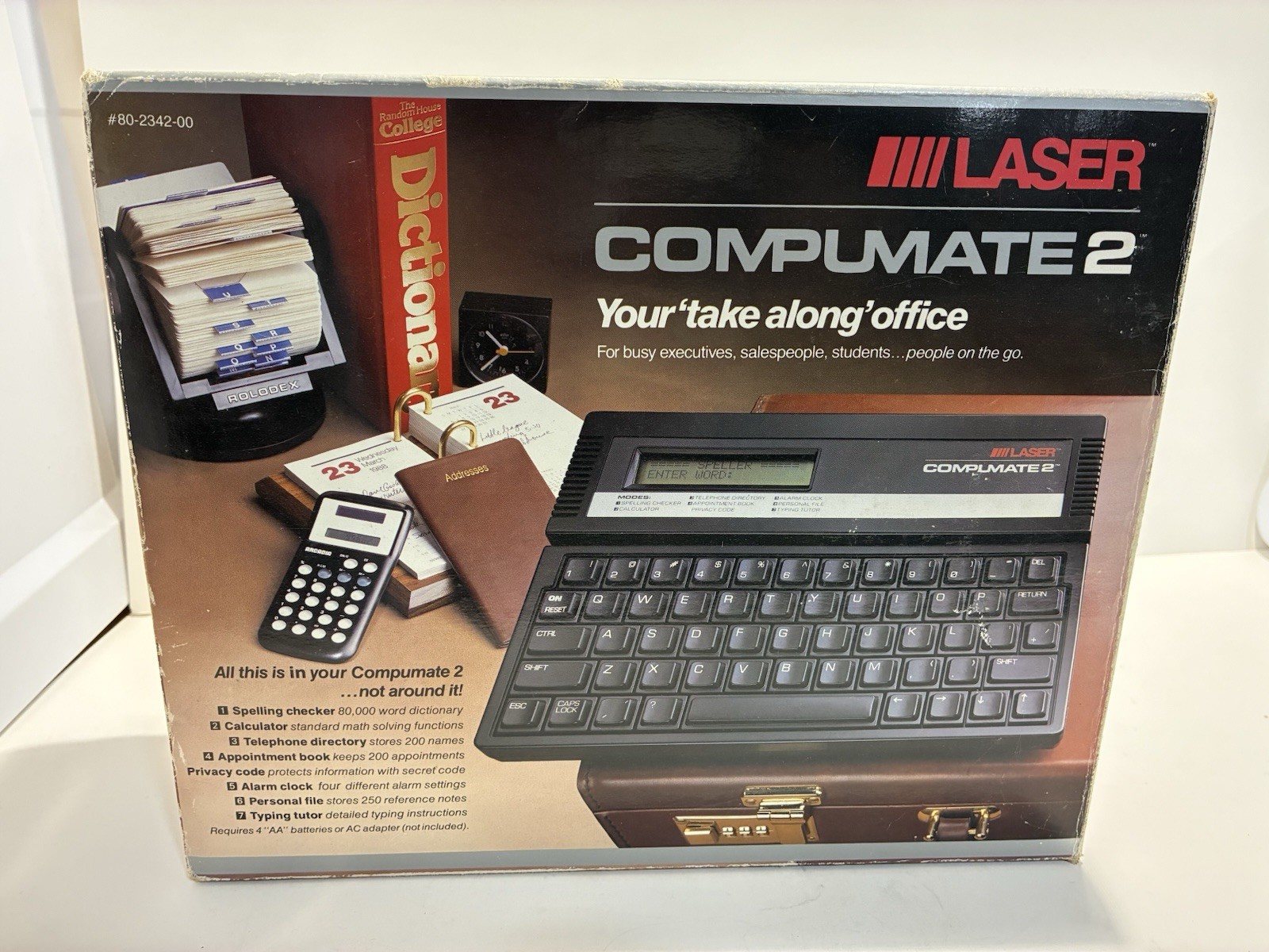 Laser Compumate 2 Vintage Home Computer Electronic Organizer w/ Box & Manuals