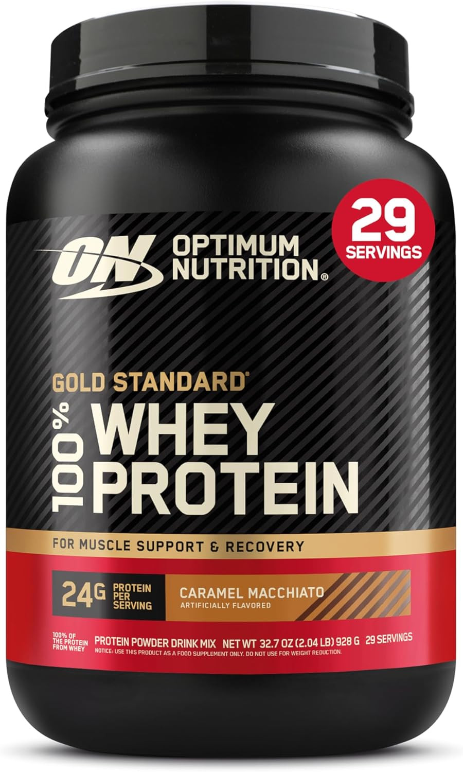 New Flavor Gold Standard 100% Whey Protein Powder, Caramel Macchiato, 2 Pound (P