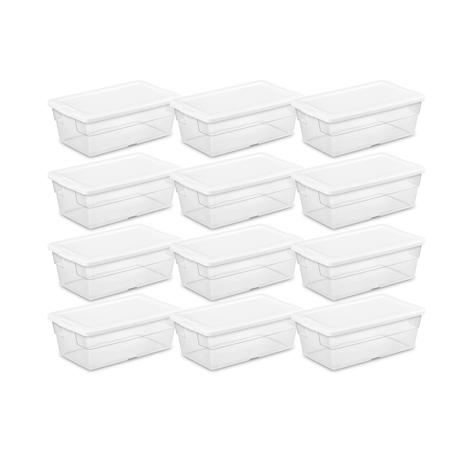 Sterilite 16428012 6 Quart/5.7 Liter Storage Box, White Lid with Clear Base (...
