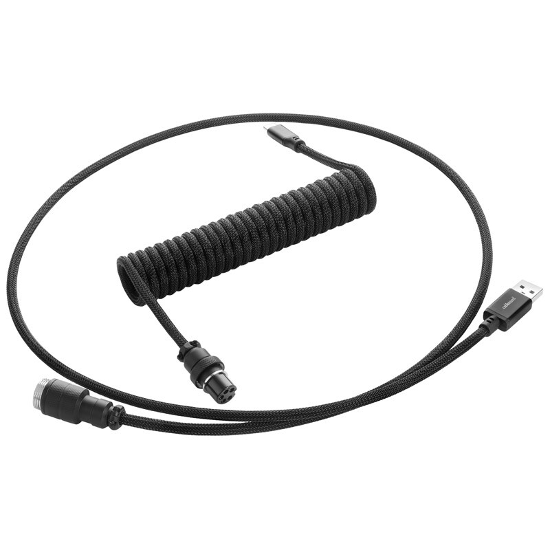 CableMod Pro Coiled Keyboard Cable USB-C to USB Type A, Midnight Black - 150cm