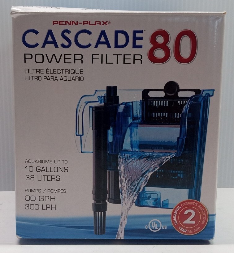 Power Filter Fish Tank Aquarium PennPlax Cascade 80 GHP 10 Gallons