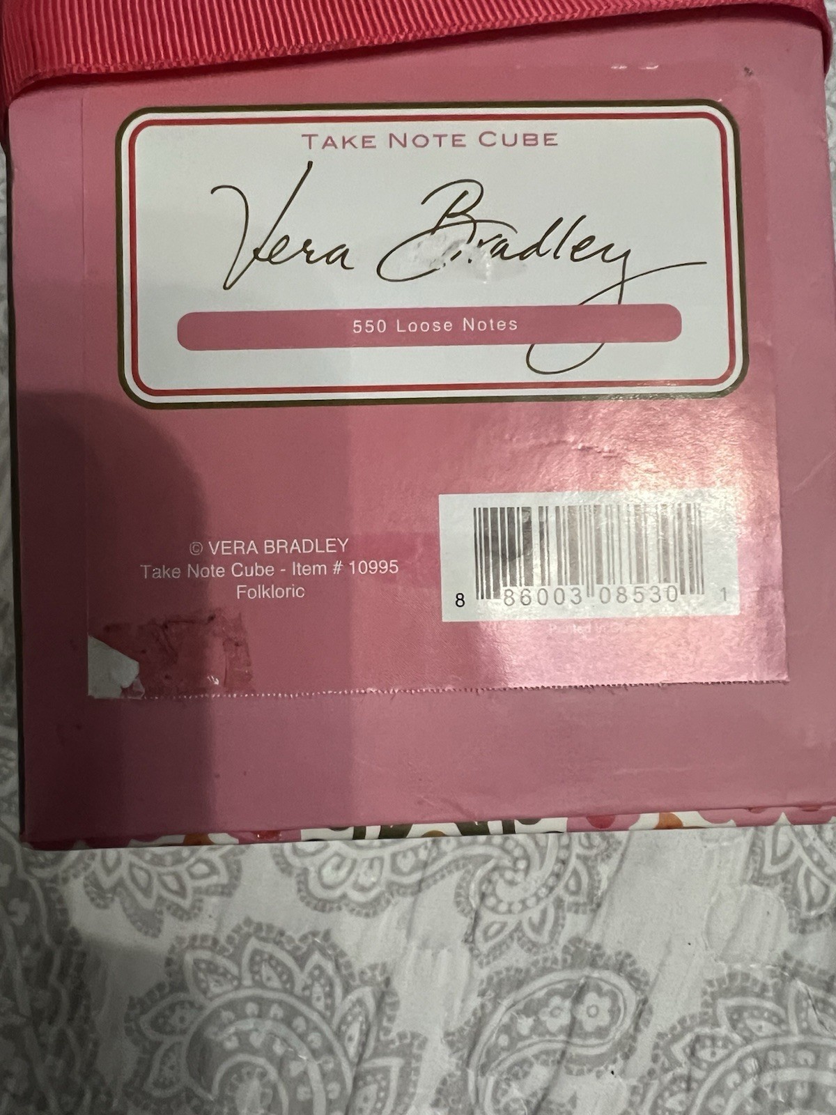 Vera Bradley Take Note Cube Note Pad 550 Loose Notes, Floral, MPN 10995