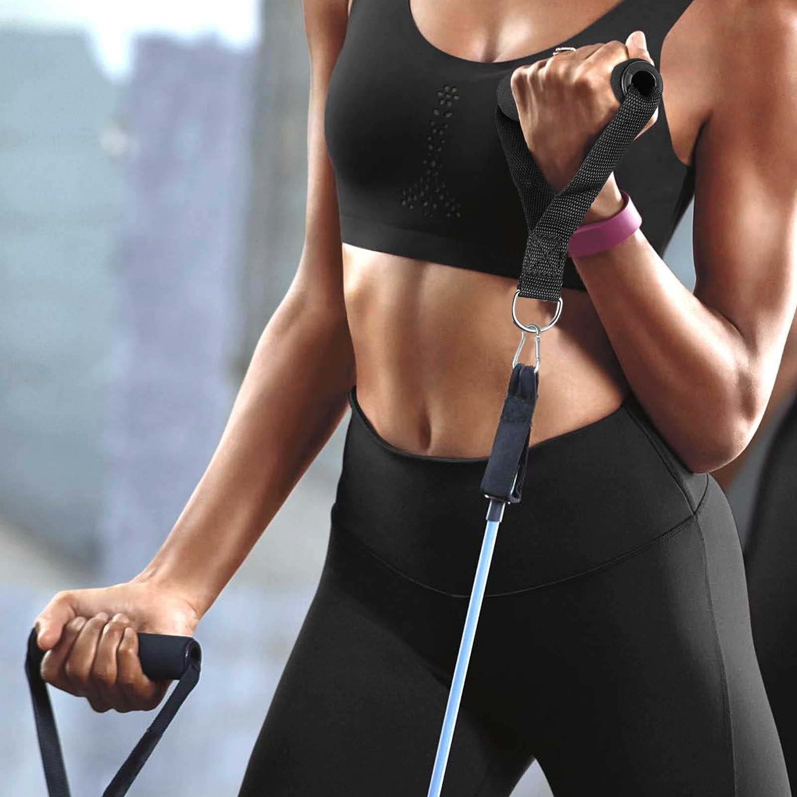 4 Pack Exercise Handles Gym Handle Equipment for Cable Machine Attachments