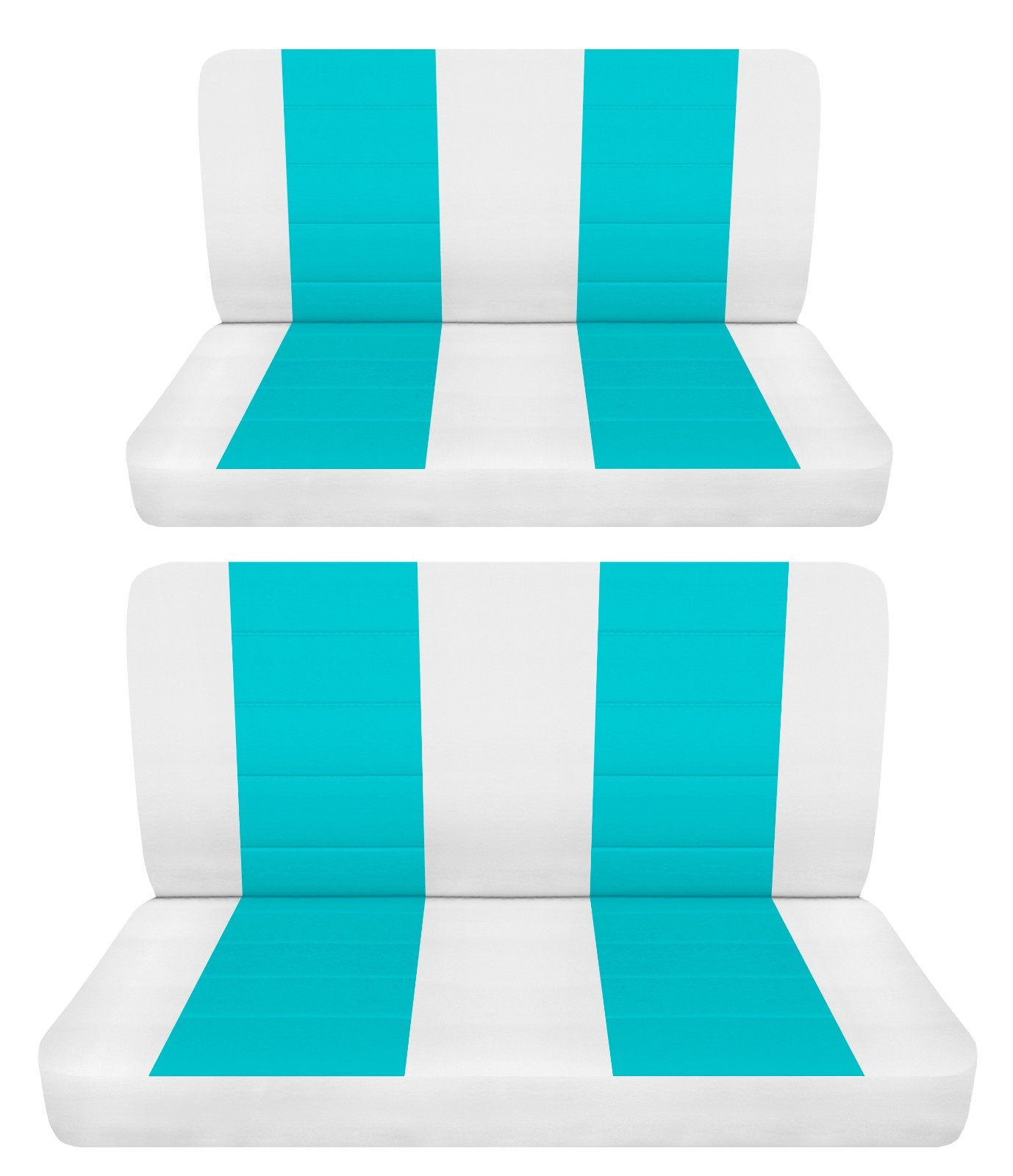 Fits 1959 to 1968 Chevy Impala 4Door Front and Rear bench seat covers blue white