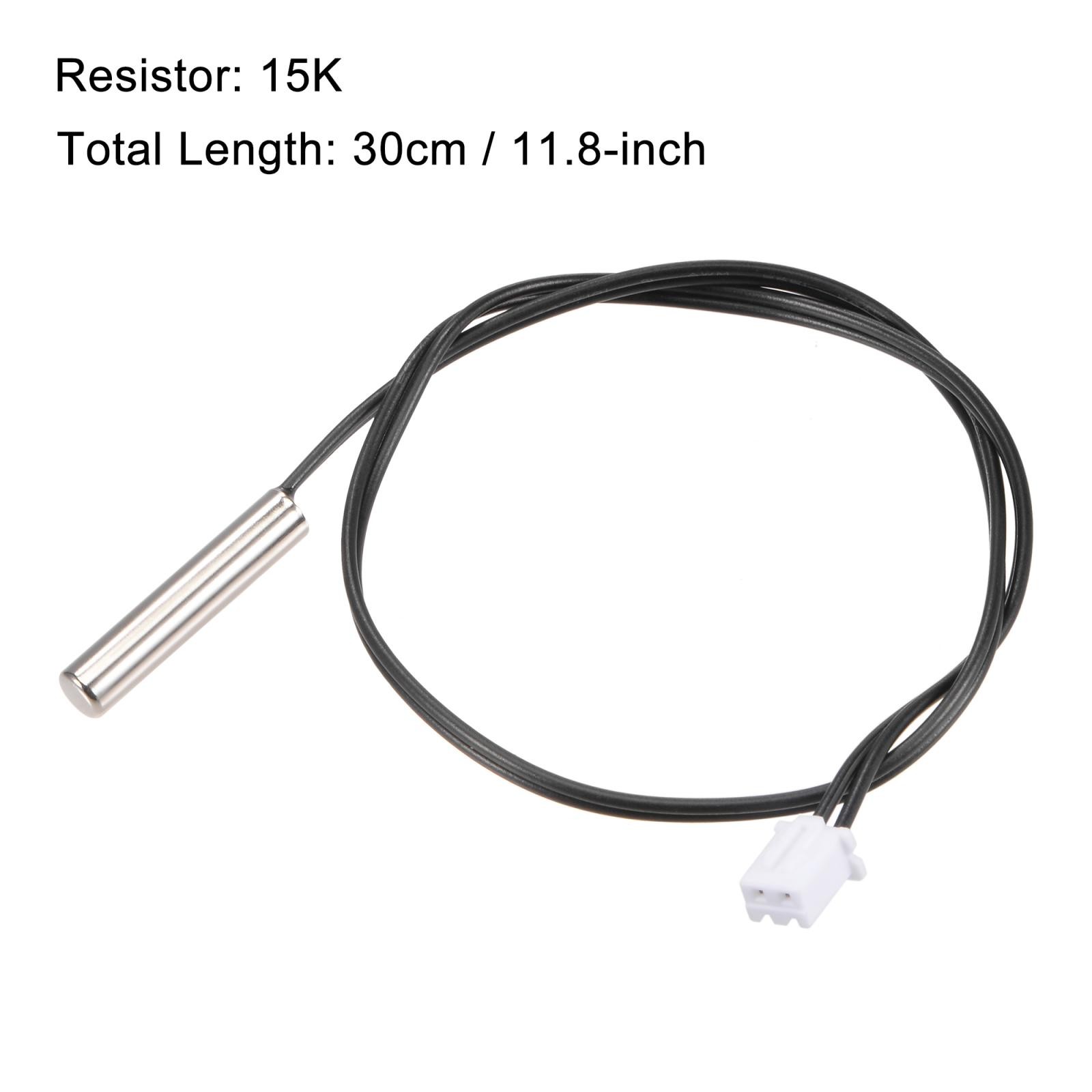 2pcs 15K Temperature Sensor Probe, Stainless Steel Thermal Sensor Probe 30cm