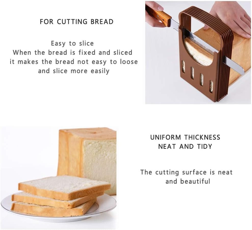 TCOTBE, Foldable Compact Bread Slicing Guide - Bake Slicer Cutter for Homemade