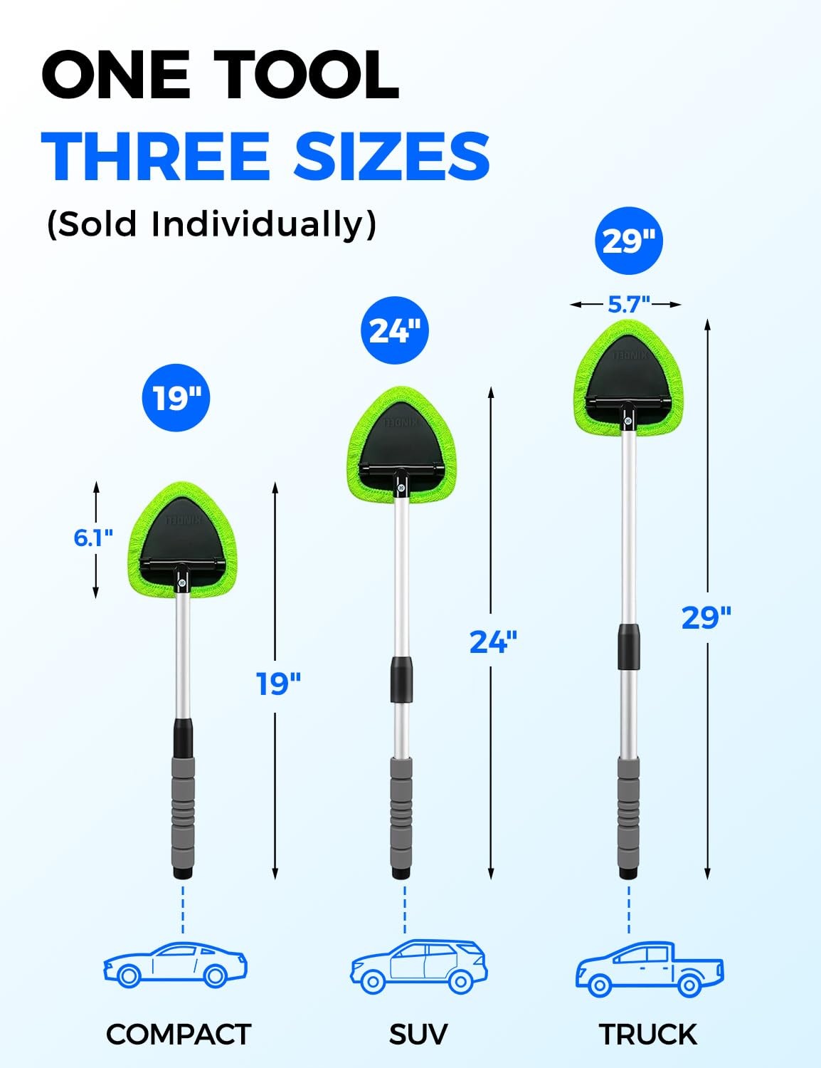 Interior Windshield Cleaner Tool – Car Interior Window Cleaning Kit With