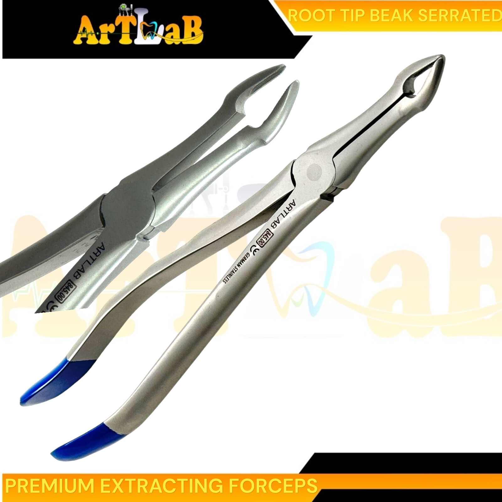GERMAN ROOT TIP DENTAL EXTRACTING FORCEPS #845 TC BEAK SERRATED ORTHODONTIC TOOL