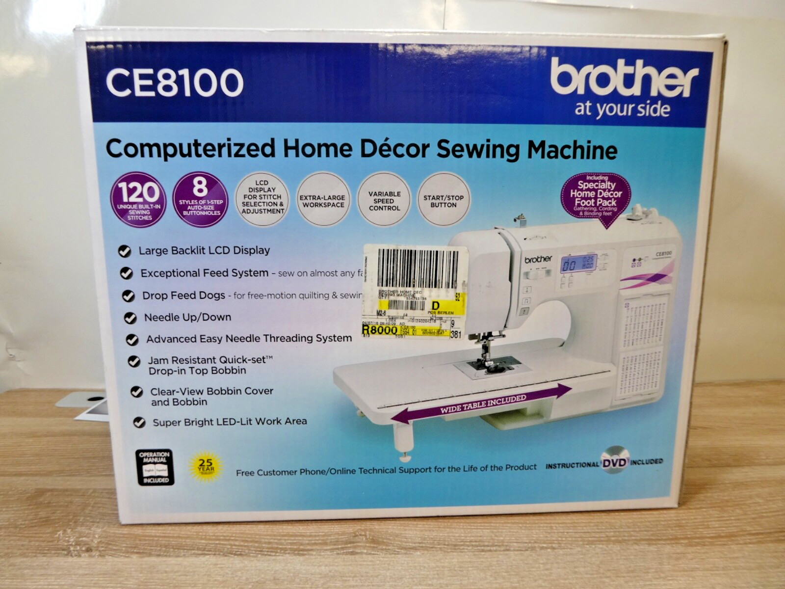 Brother CE8100 Computerized Sewing Machine W/thread, Fabric,  & Sewing Book
