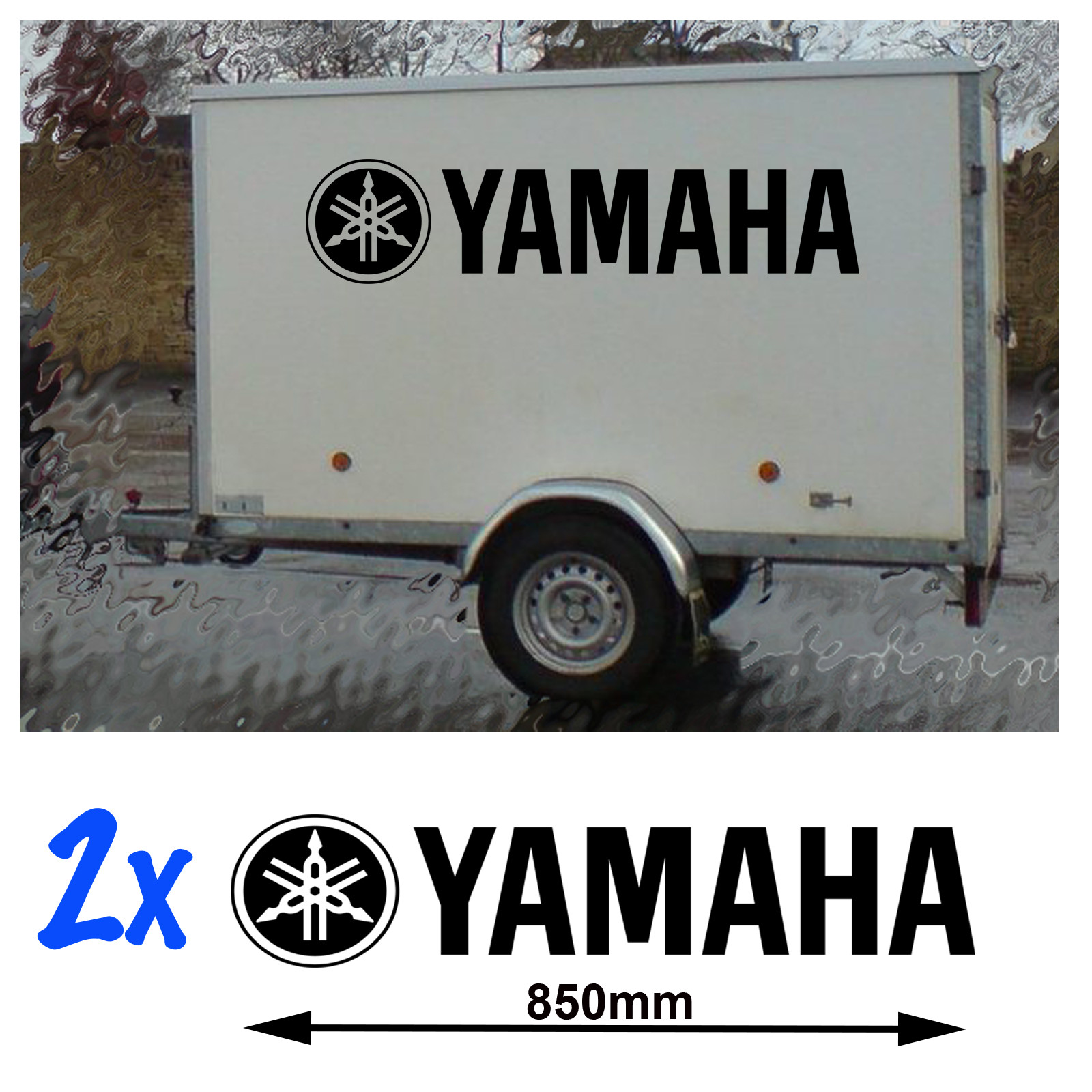 2x Lrg Yamaha Sticker decals Moto MX Trailer Quad Ski YA-04