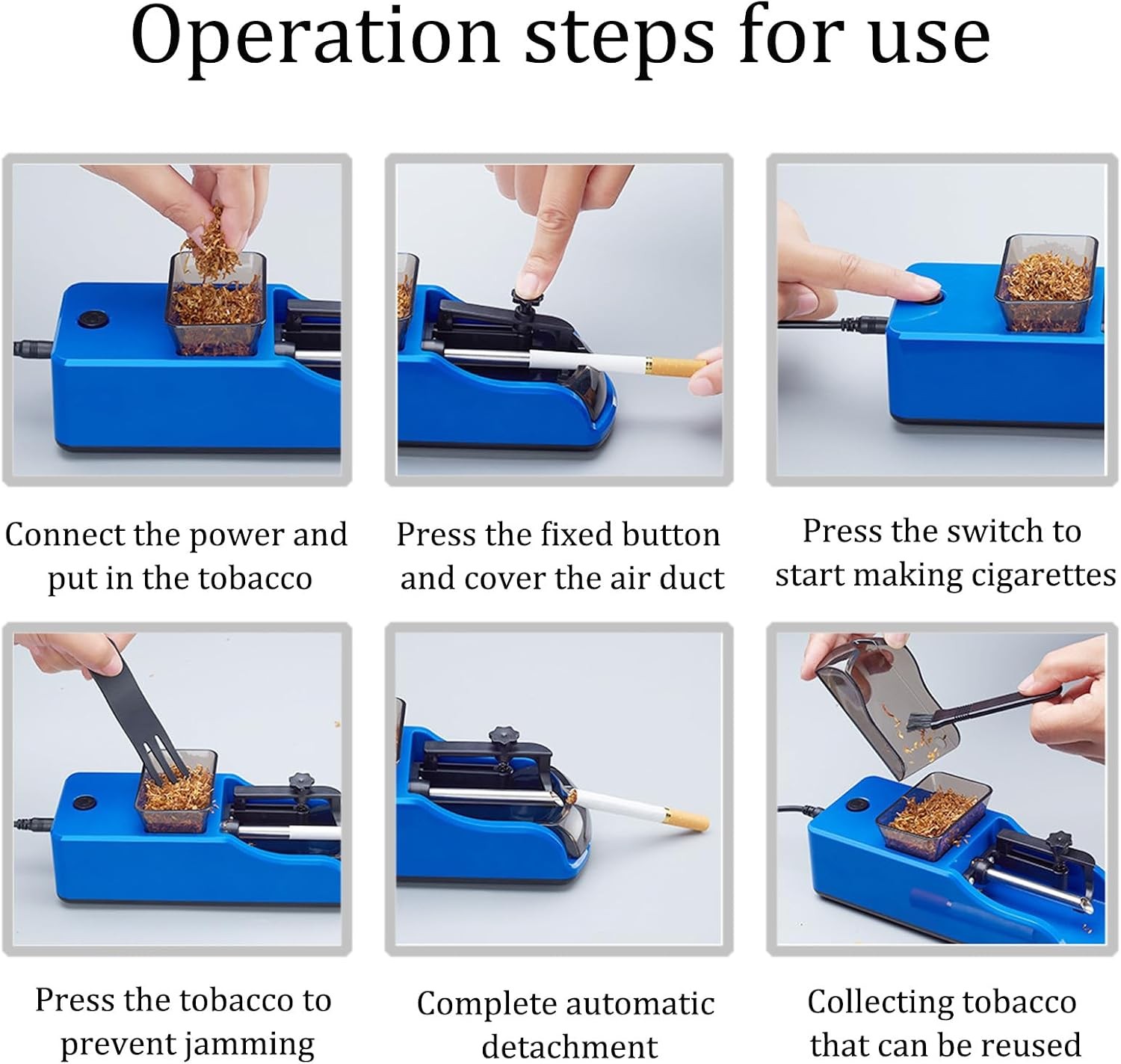 Cigarette Machine Automatic Electric Rolling Roller Tobacco Injector Maker US