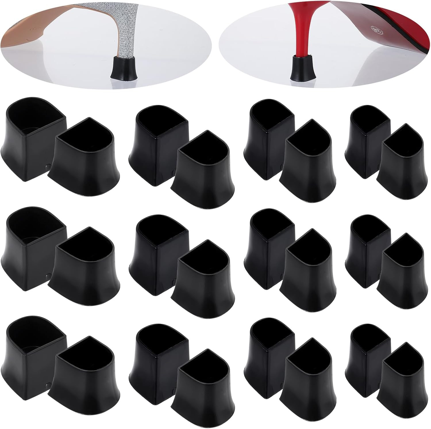High Heel Tip Protectors U Shape anti Slip Noise Reducing Stiletto Covers