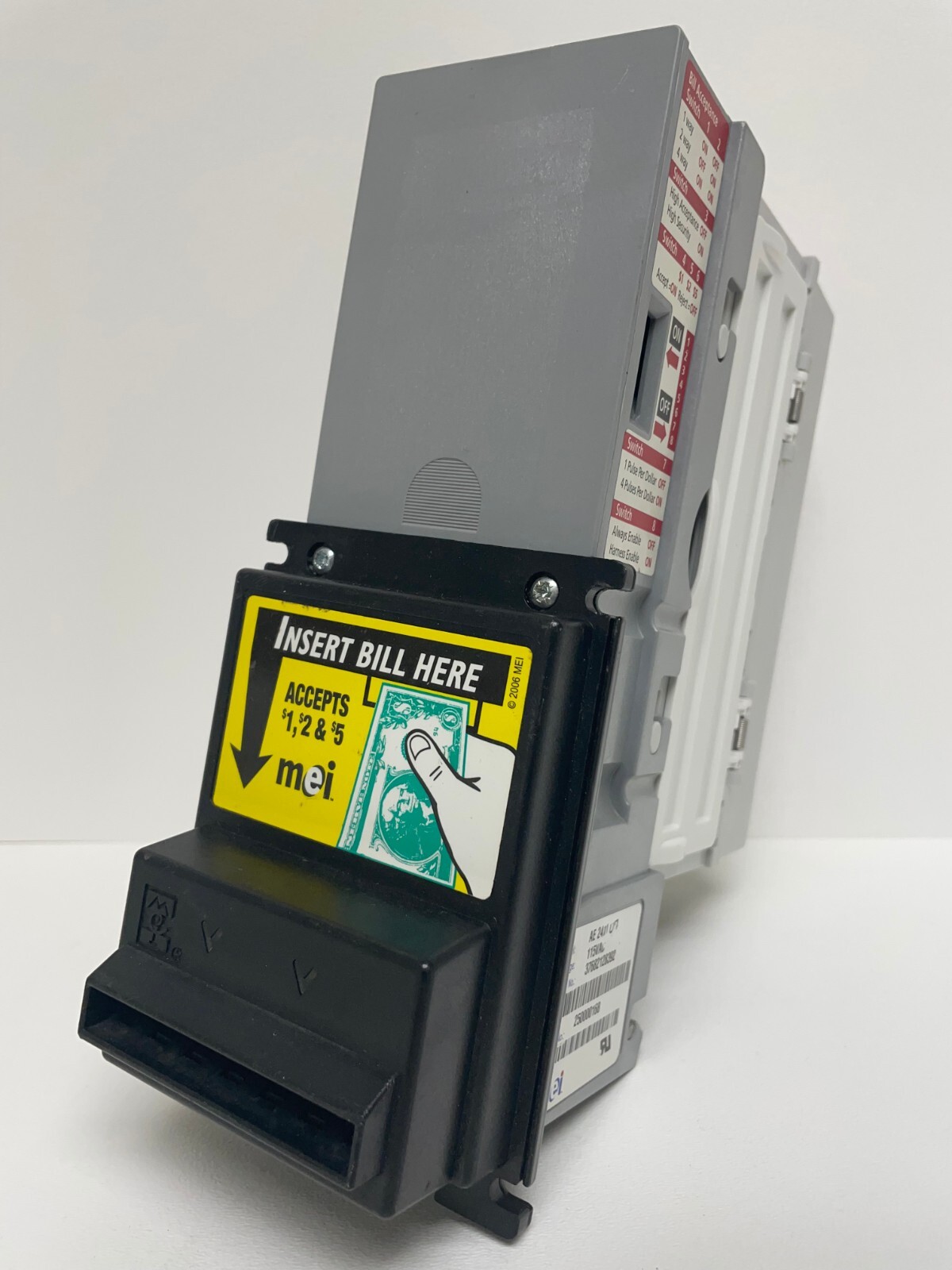 Mars AE 2411 U7, bill acceptor, validator, $1 & $5  *COMPLETELY REBUILT* 117v