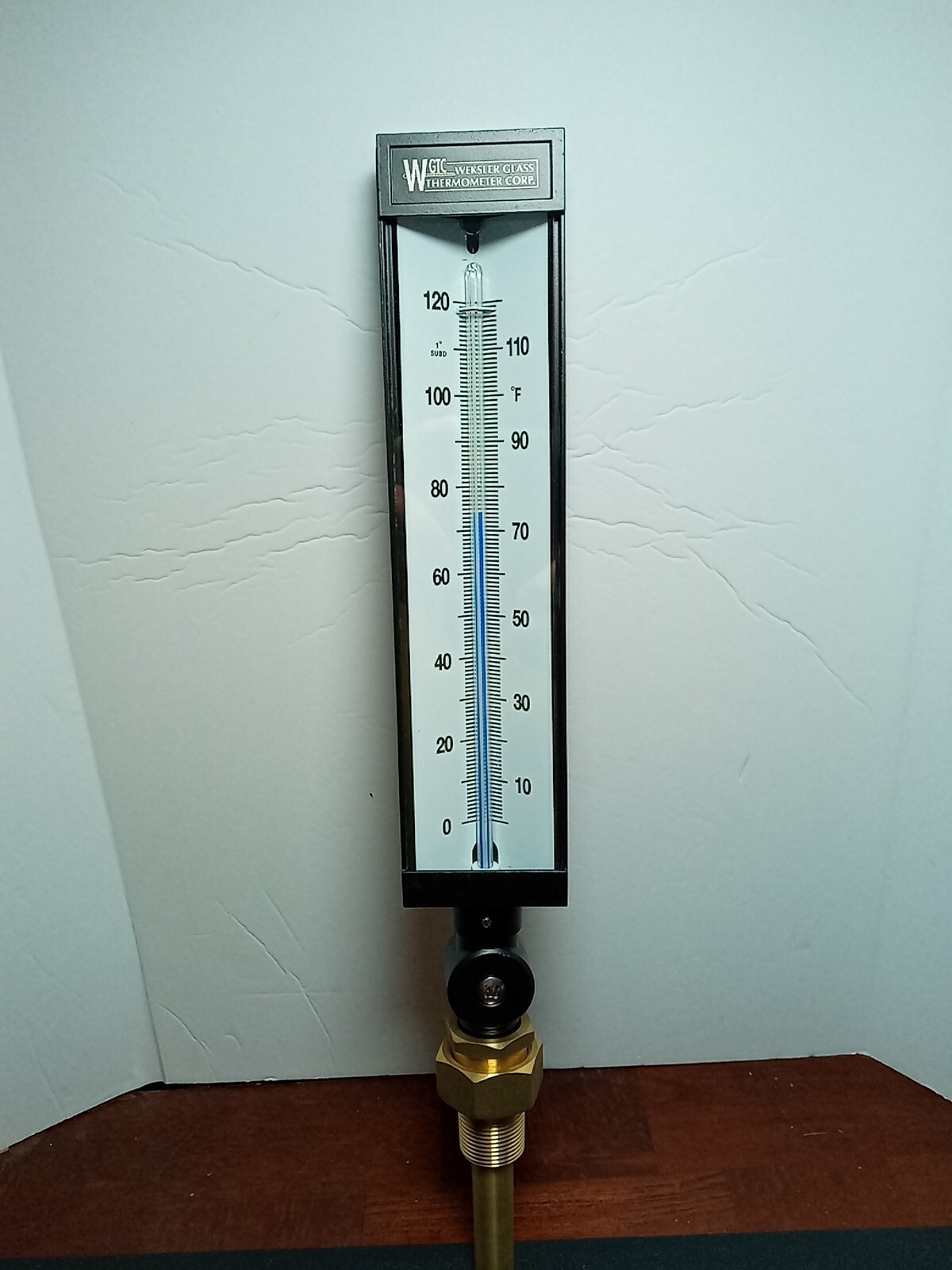 WGTC Thermometer AS5H916/T1E3D2 9" Scale, 3-1/2" Stem Length, 0/120°F Range