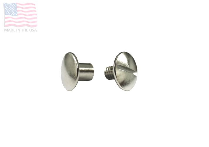 1/4" 6.3mm Chicago Screw & Post w/ Solid Head, Nickel USBind High Quality 5 Sets
