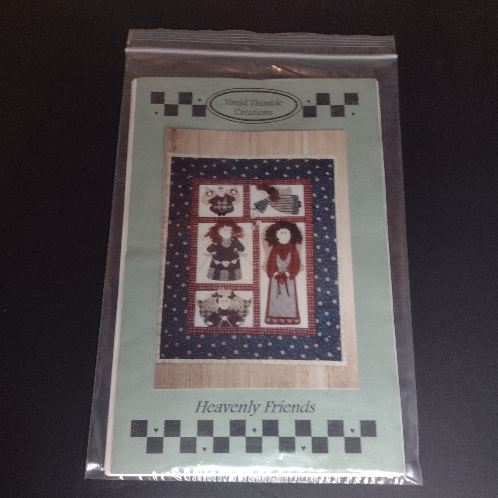 Heavenly Friends Applique Pattern Size 18" x  22" Timid Thimble Creations 1995