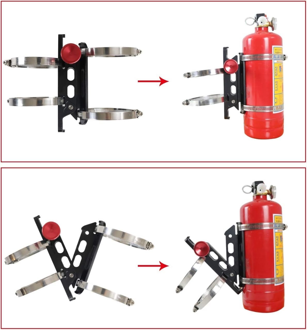 Quick Release Aluminum Roll Bar Fire Extinguisher Mount Holder Compatible wit...