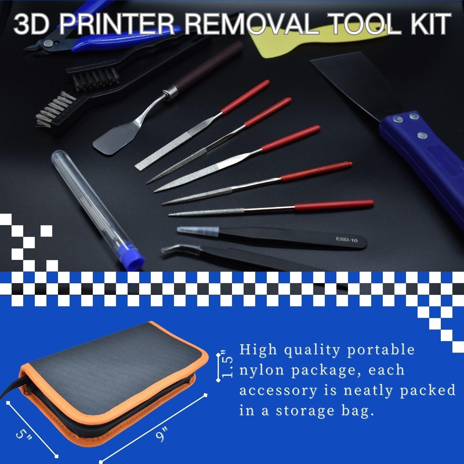 JUNYAOHSU 3D Printer Tool Kit, 24pcs Nozzle Cleaning Removal...