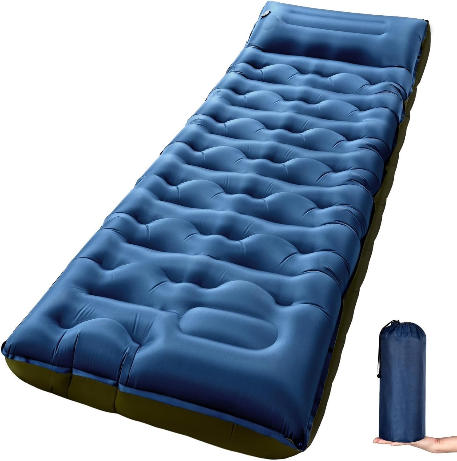 KASBAH Camping Sleeping Pad,Extra Wide 6 Inch Thick Inflatable Sleeping Pads wit