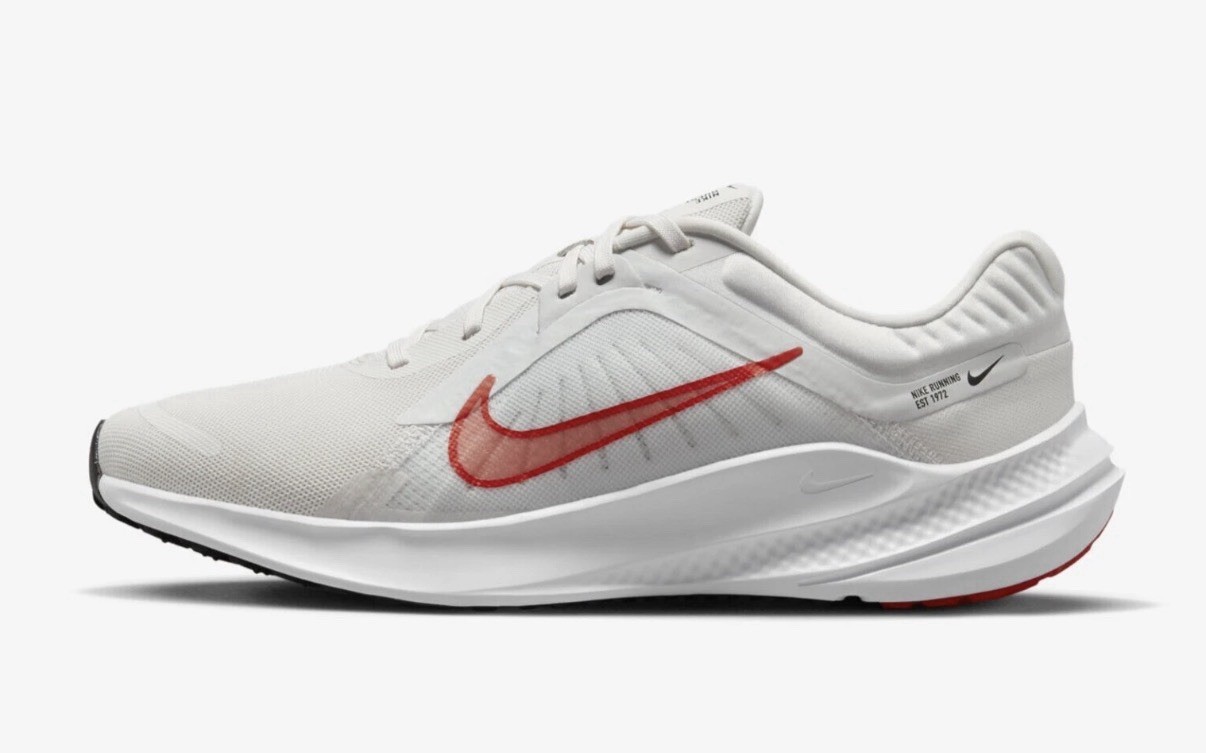 Nike Quest 5 Running Shoes Sneakers Platinum Crimson DD0204-007 Men’s Size 10.5