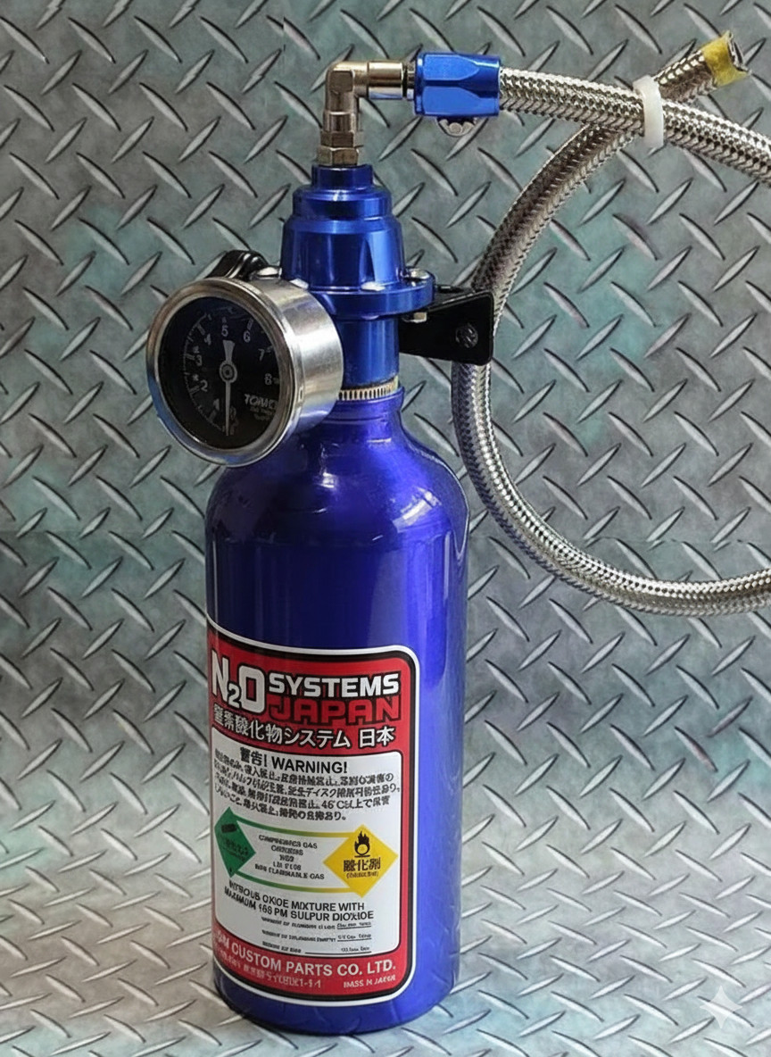 Japan Assembled Display  Dummy Nitrous Style Bottle N2O Look Custom Decor Blue