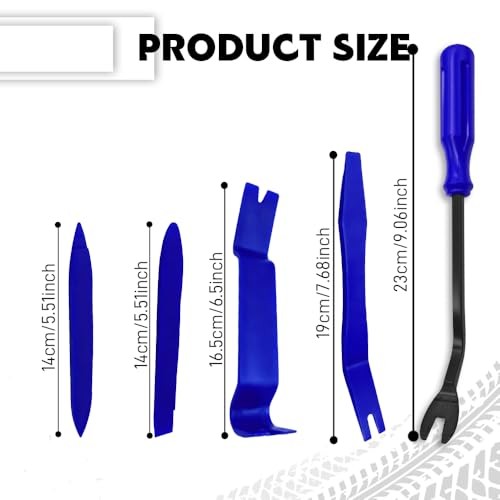 5PCS Auto Trim Removal Tool Kit, Plastic Pry Tool, No Scratch Plastic Blue