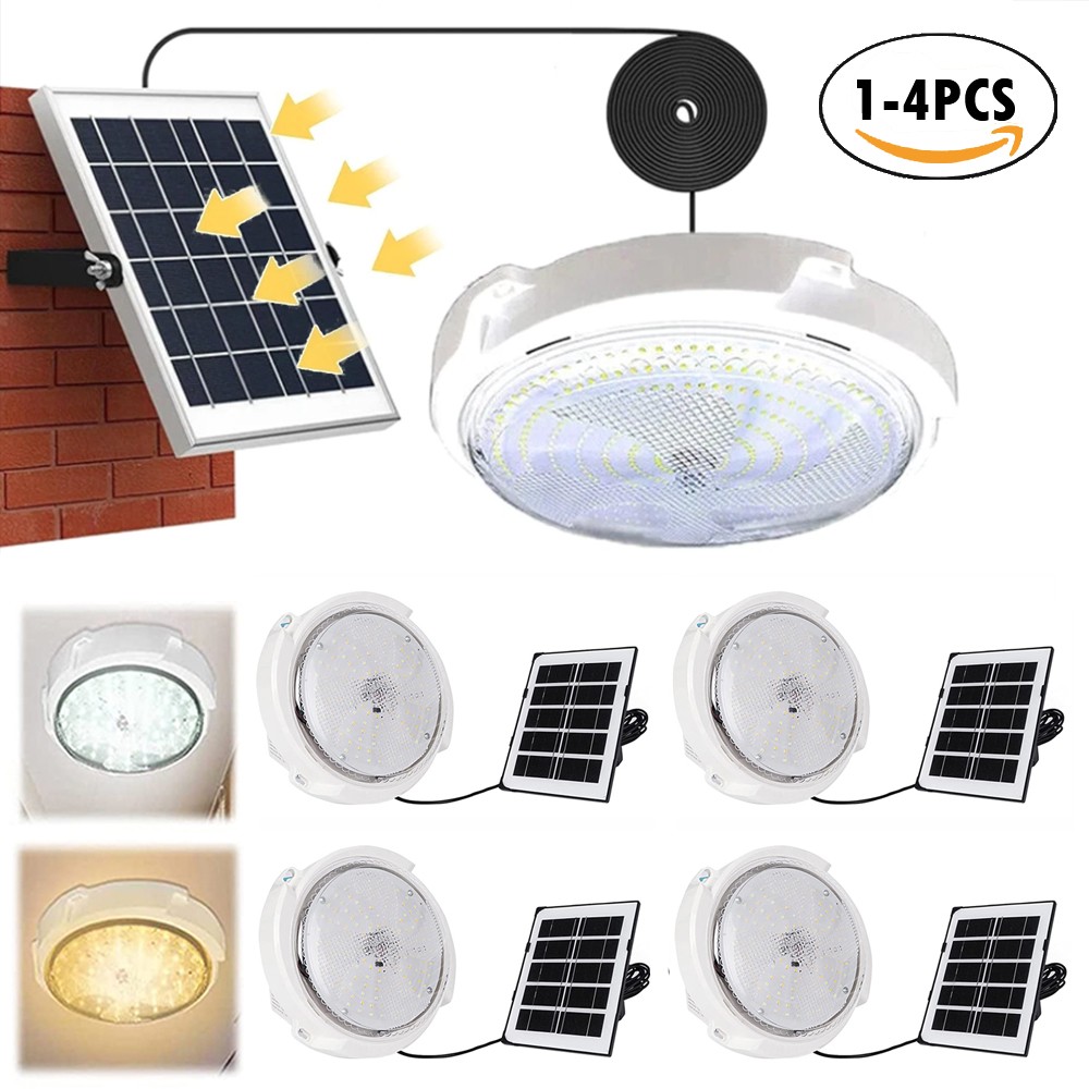 100W Solar Power Ceiling Pendant Light Remote Control Lamp Waterproof Out/Indoor