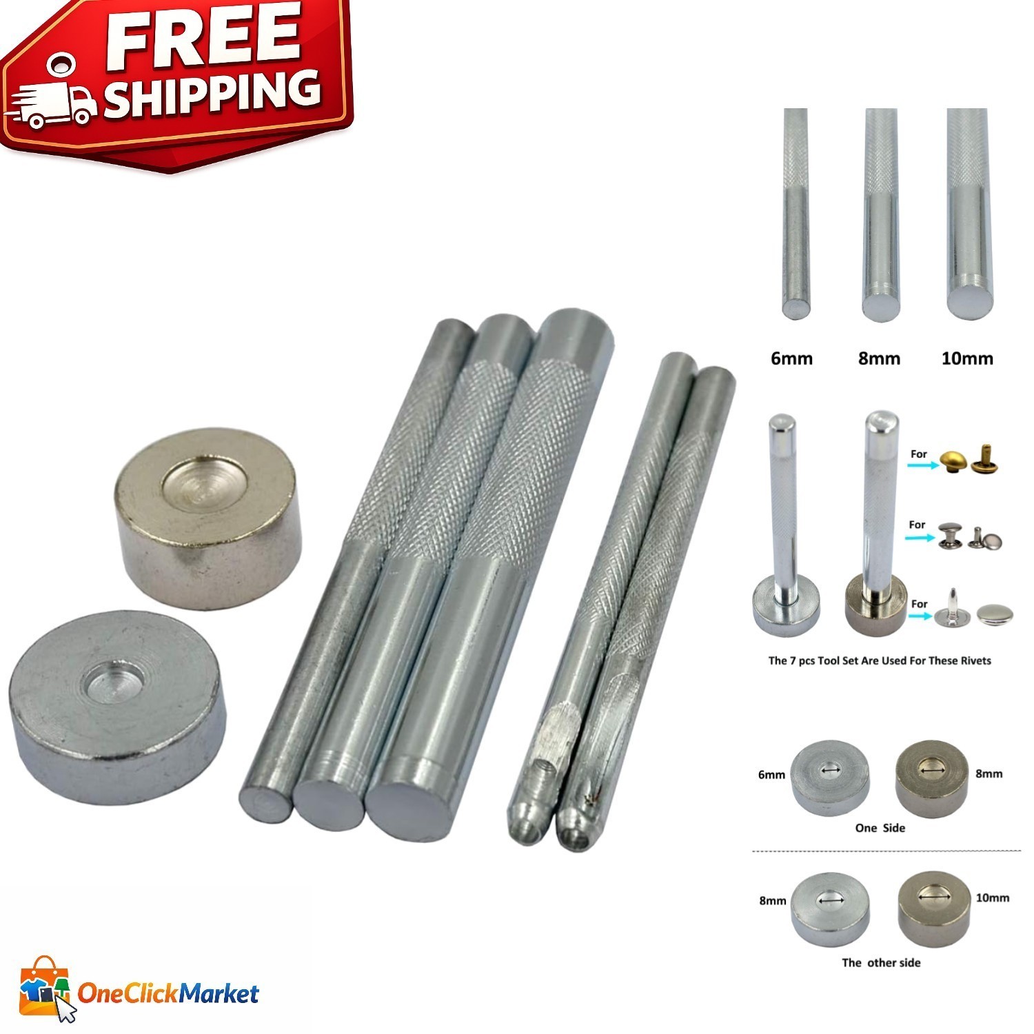 All-in-One Metal Rivet Fixing Tools: 6mm, 8mm, & 10mm Set for Professionals