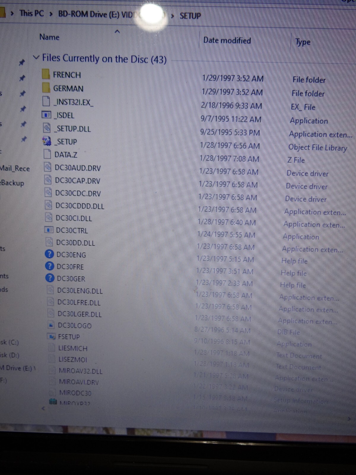 Windows 95 Driver System Software Disk for miroVIDEO DC30 Video Capture Product