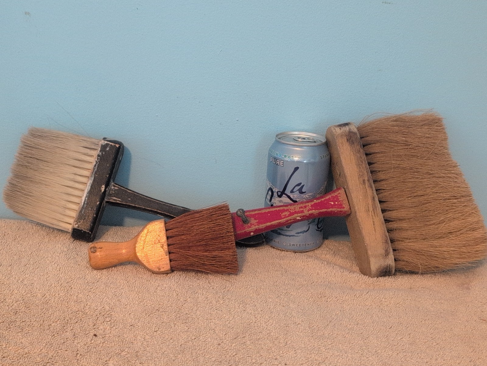 Set of Three Vintage Block Wood paint brushes.