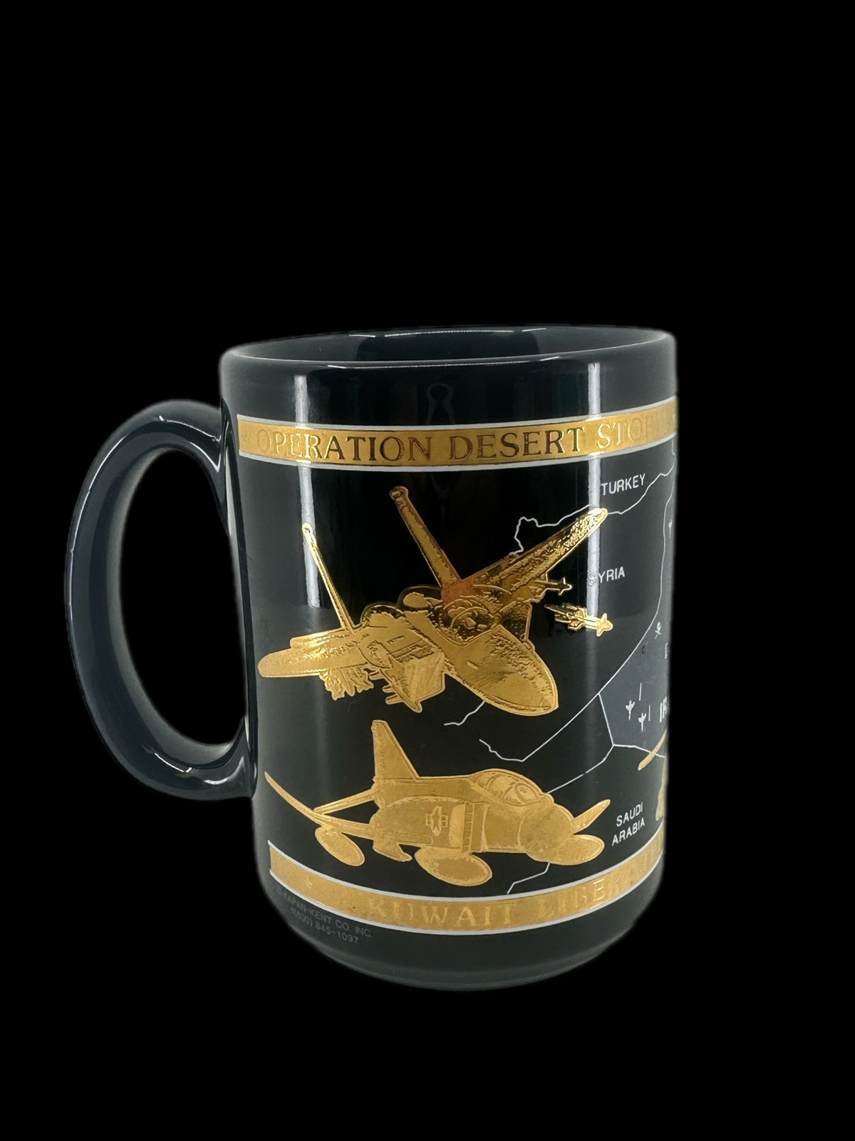 Operation Desert Storm Mug 1991 Kapan Kent 22K Gold McDonnell Douglas Aircraft
