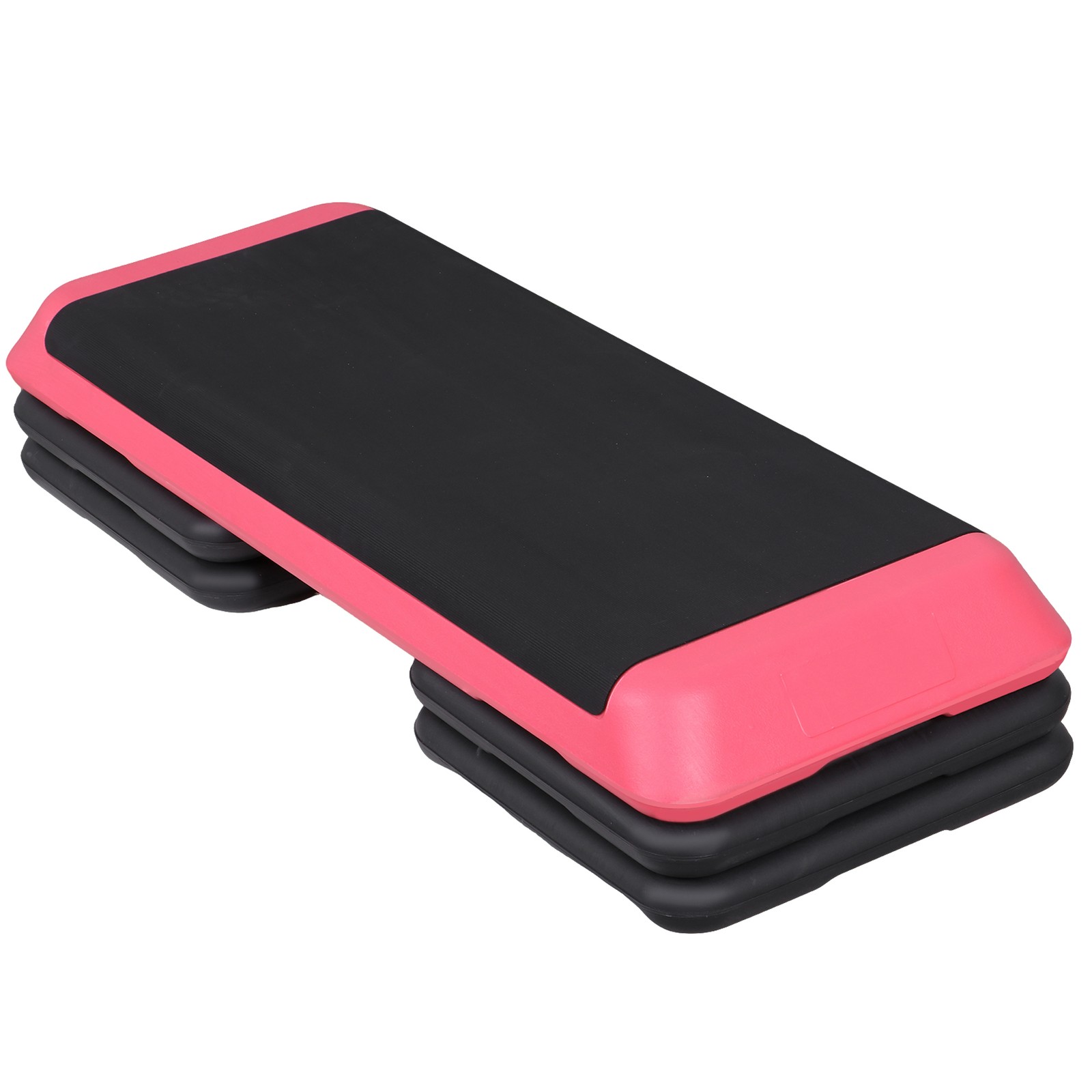 43'' Aerobic Step Platform Exercise Adjustable Workout Stepper with 4 Riser Pink