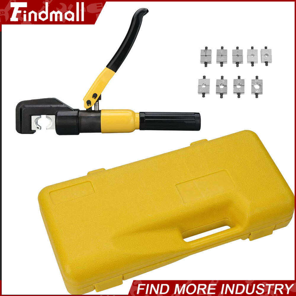 Findmall 10T Hydraulic Wire Battery Cable Lug Terminal Crimping Tool W/ Case
