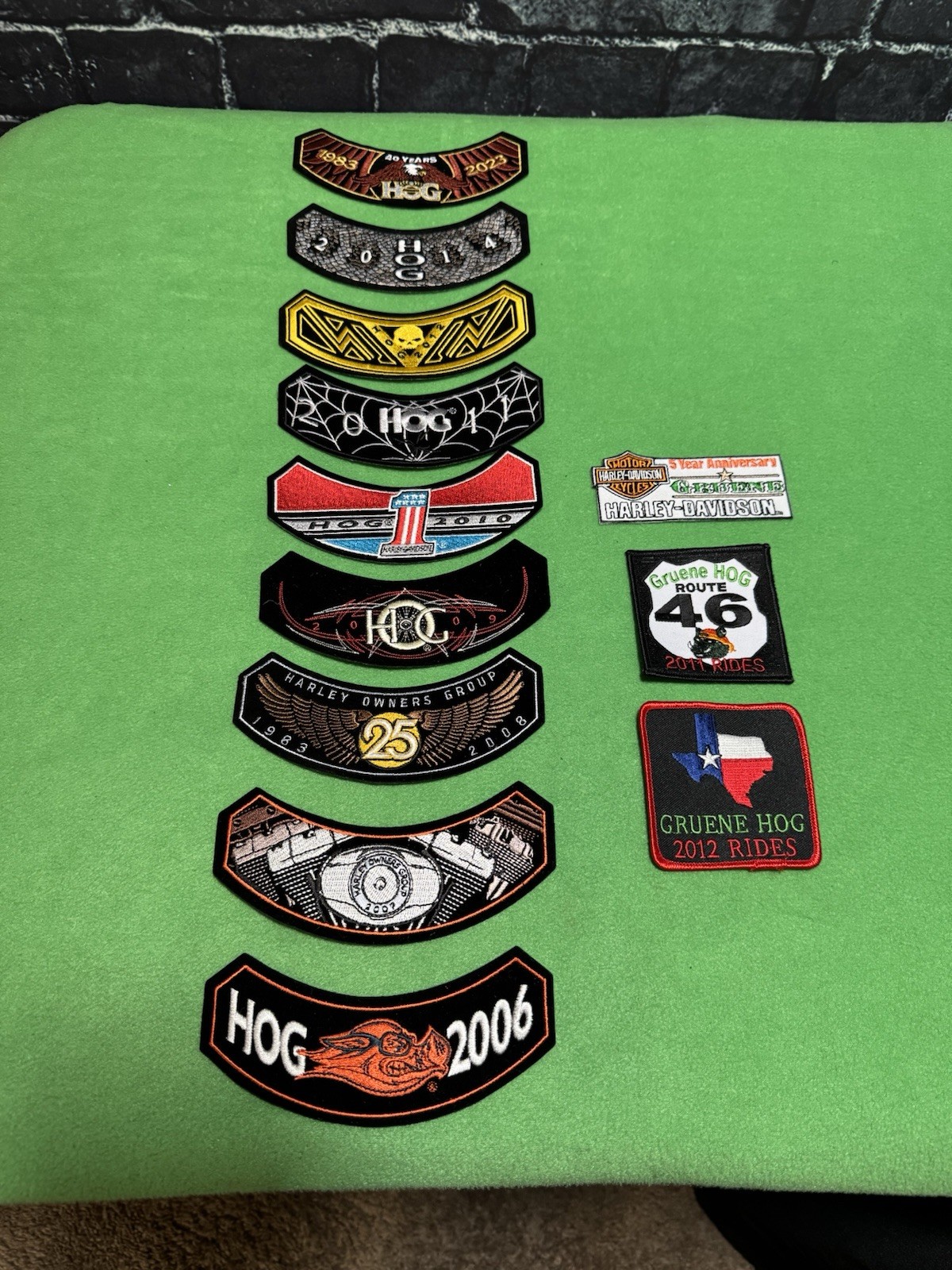 Harley Davidson Owners Group Patches  (Lot Of 12)