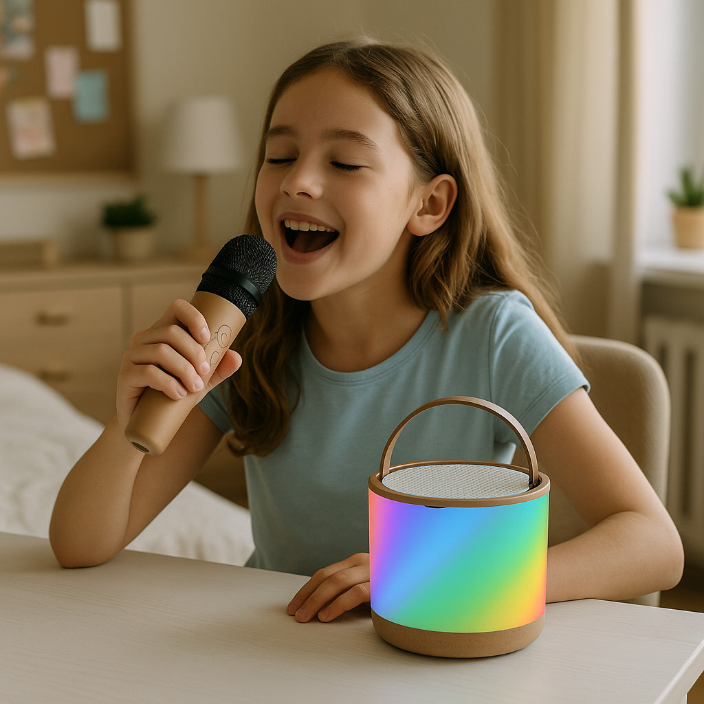 K52 Portable Speaker Microphone Karaoke RGB Bluetooth Wireless Mini Set