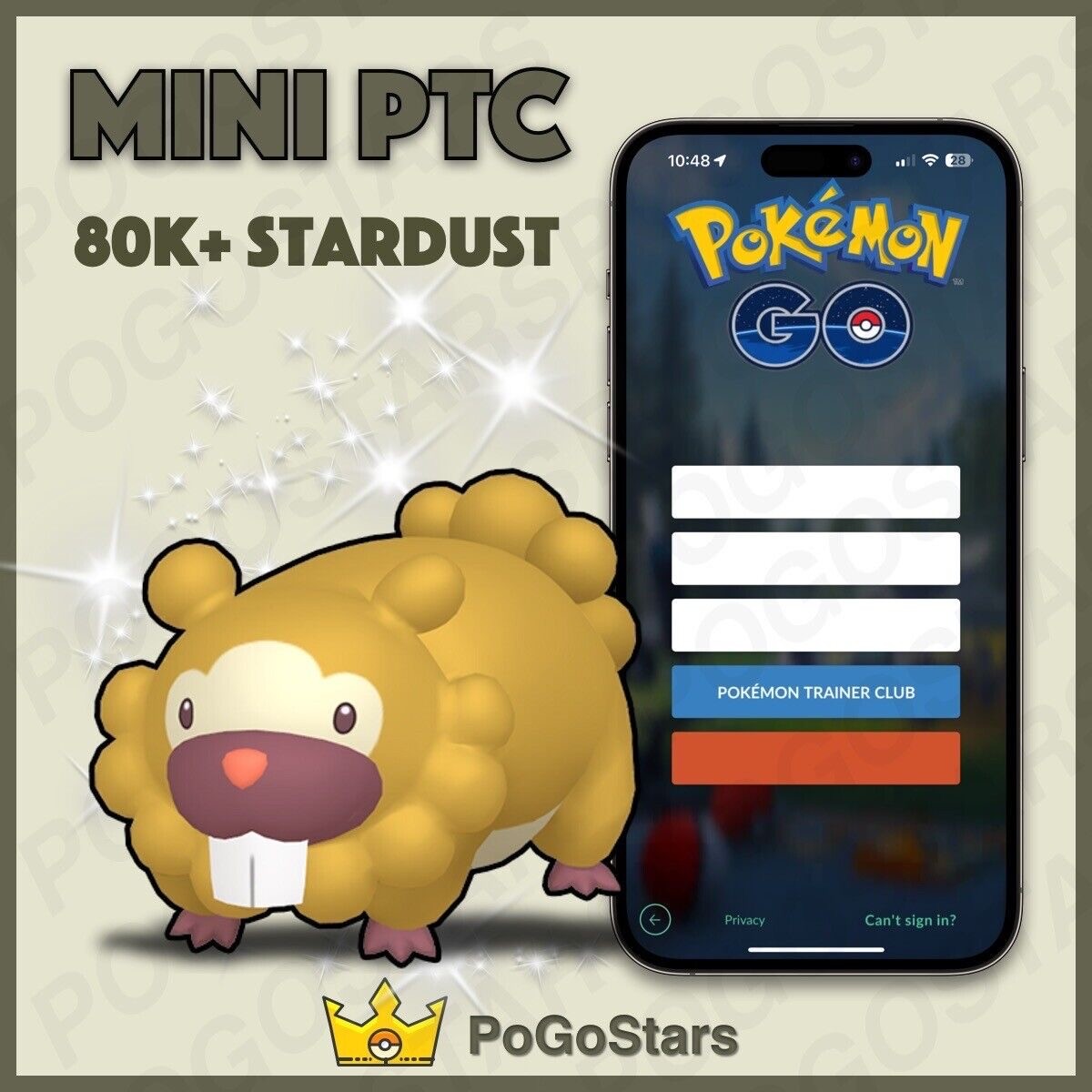 Pokémon PTC GO - Shiny Bidoof - 80K Stardust✨Read Description✨