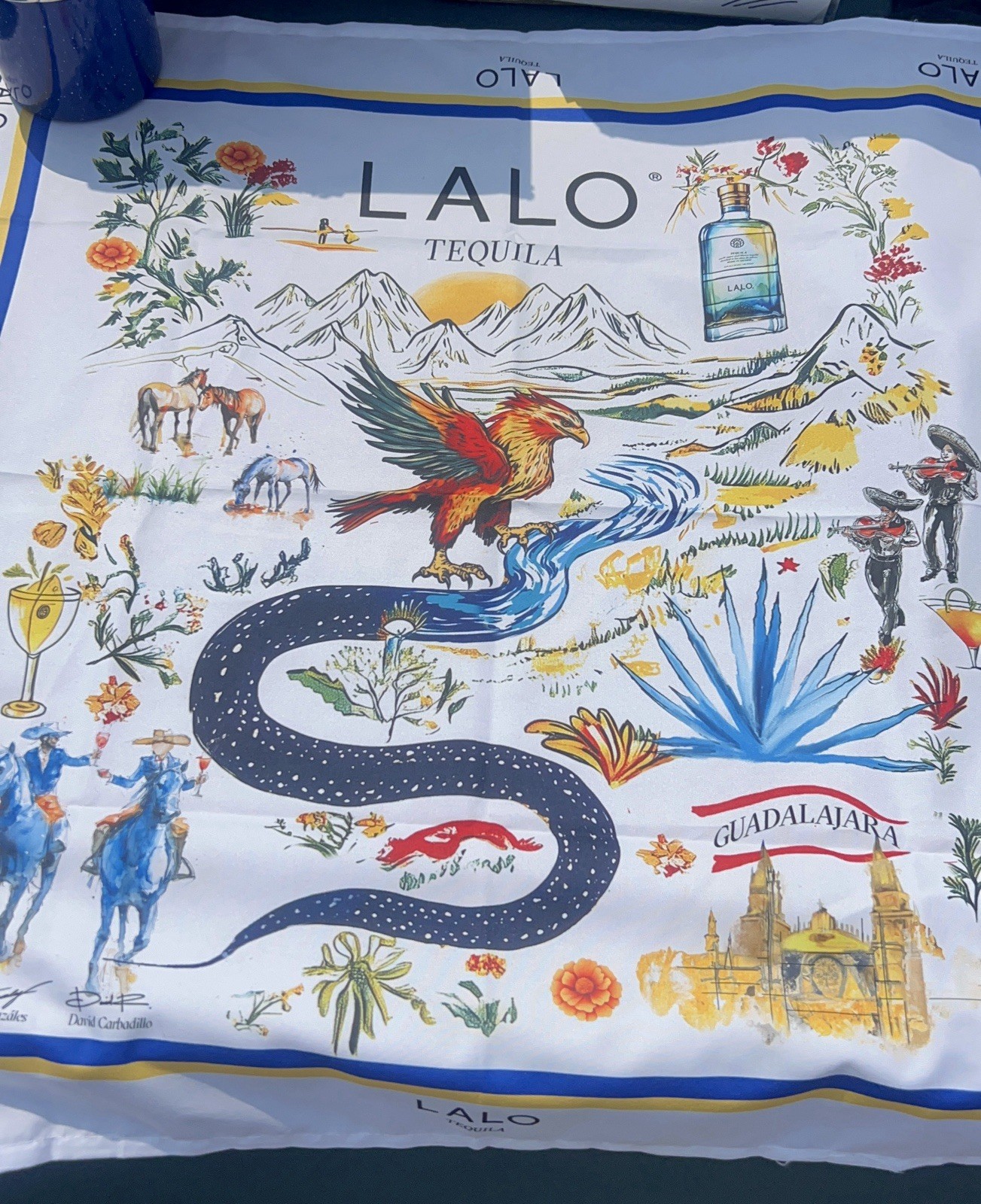 Lalo Tequila White Bandana Guadalajara NEW