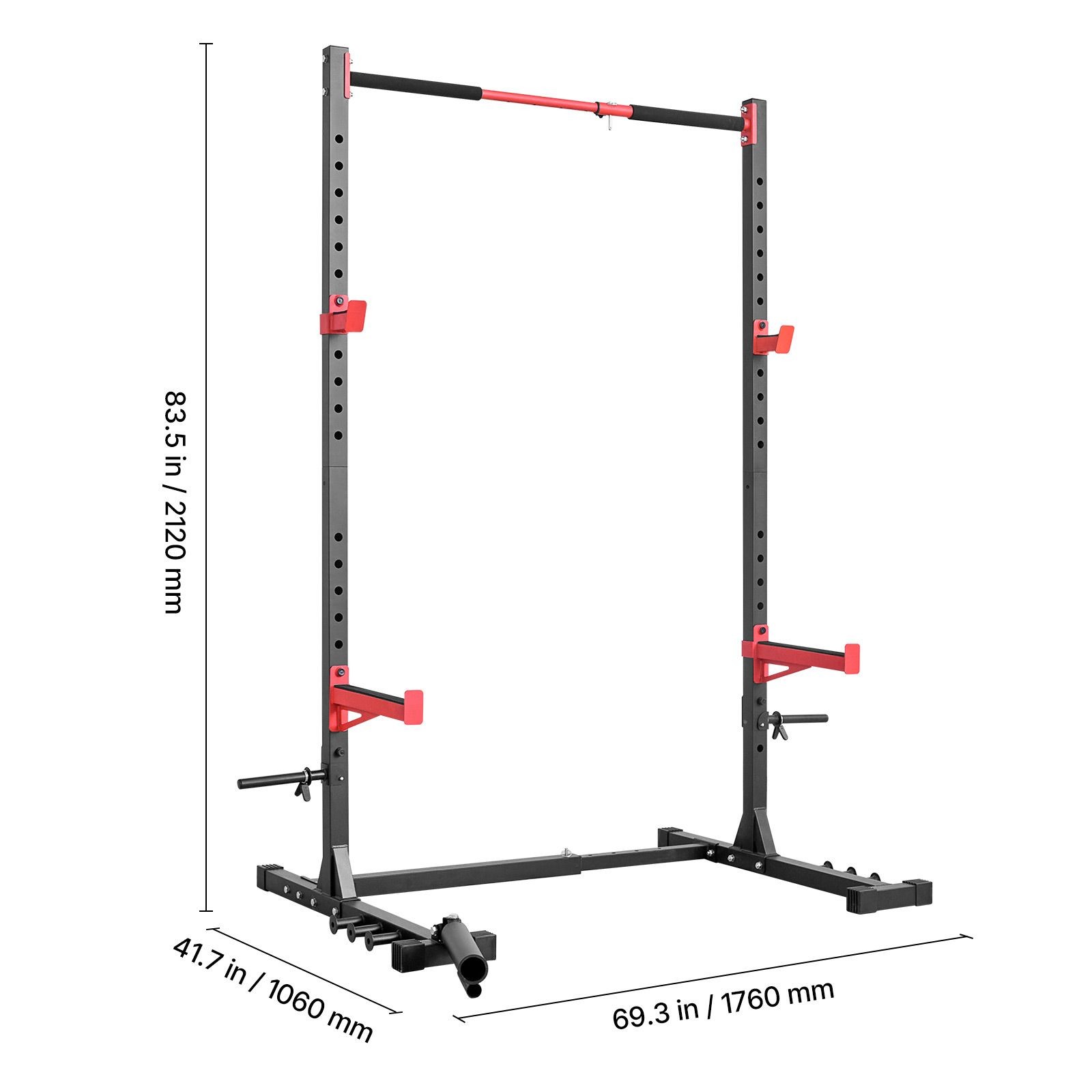 Powder-Coated Steel Power Cage Rack Home Gym