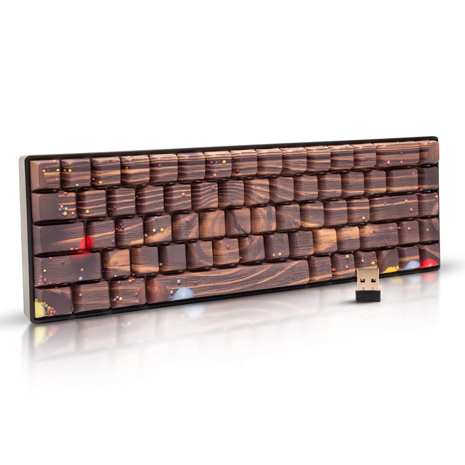 Wood Pattern Mechanical Keyboard Wireless Keyboard RGB Backlit Gaming Keyboard