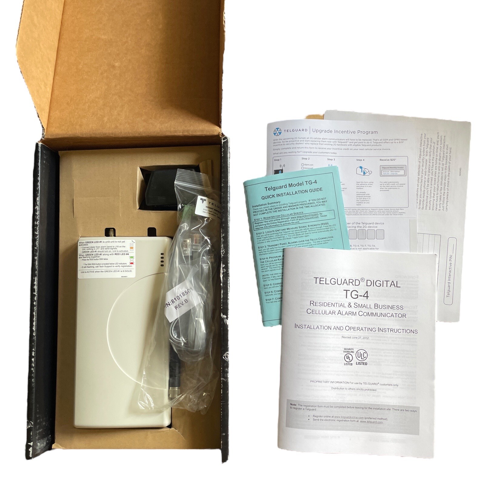 Teleguard TG-4 Cellular Alarm Communicator 3G / 4G Networks