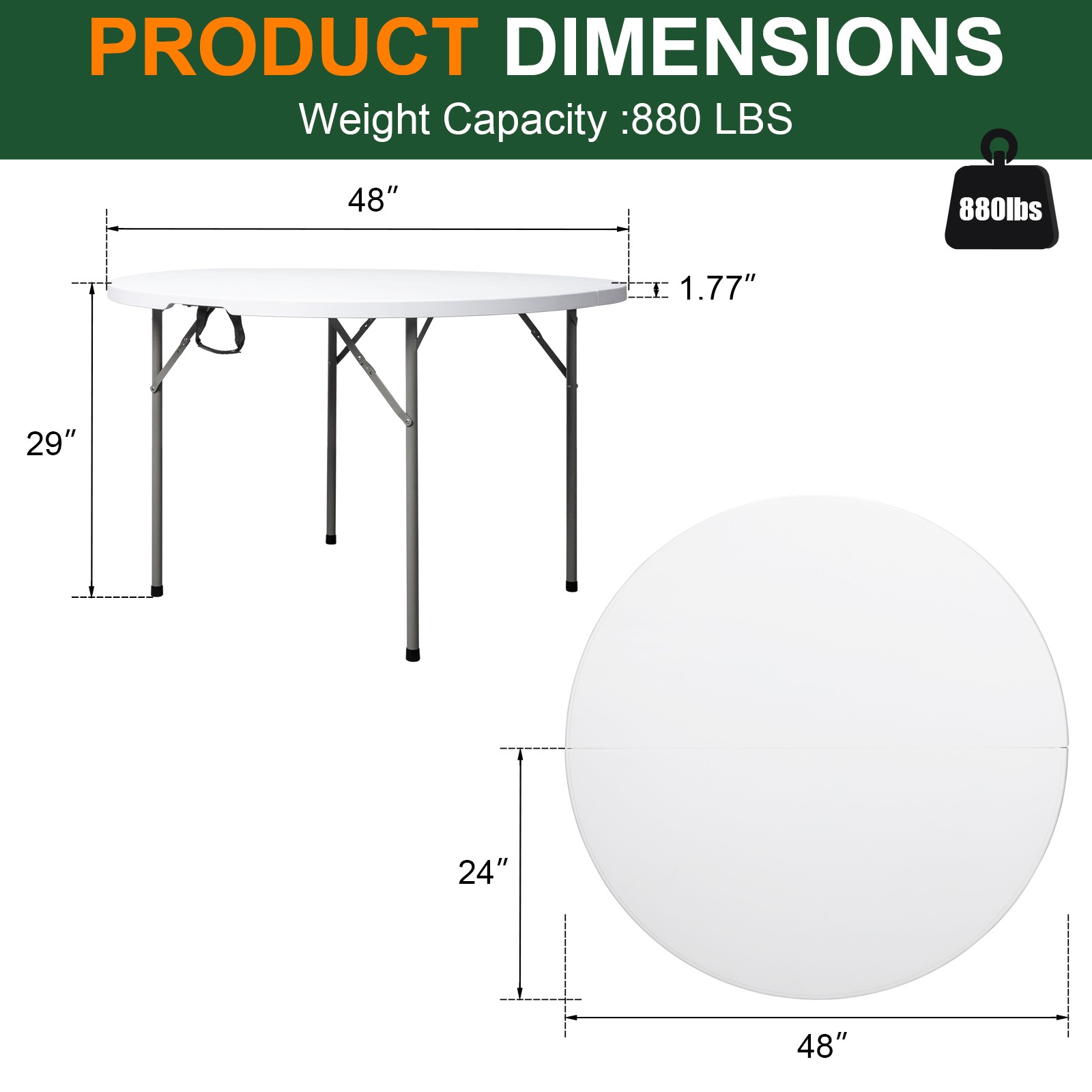 Round Folding Table Outdoor Folding Utility