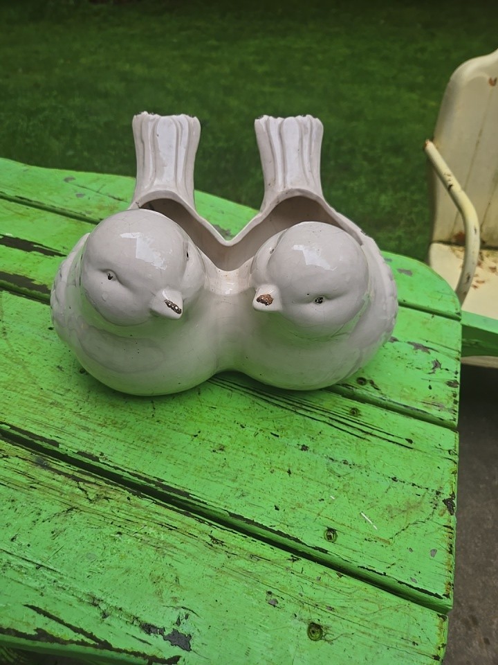 Vintage Ceramic Love Bird Planter Unknown Maker