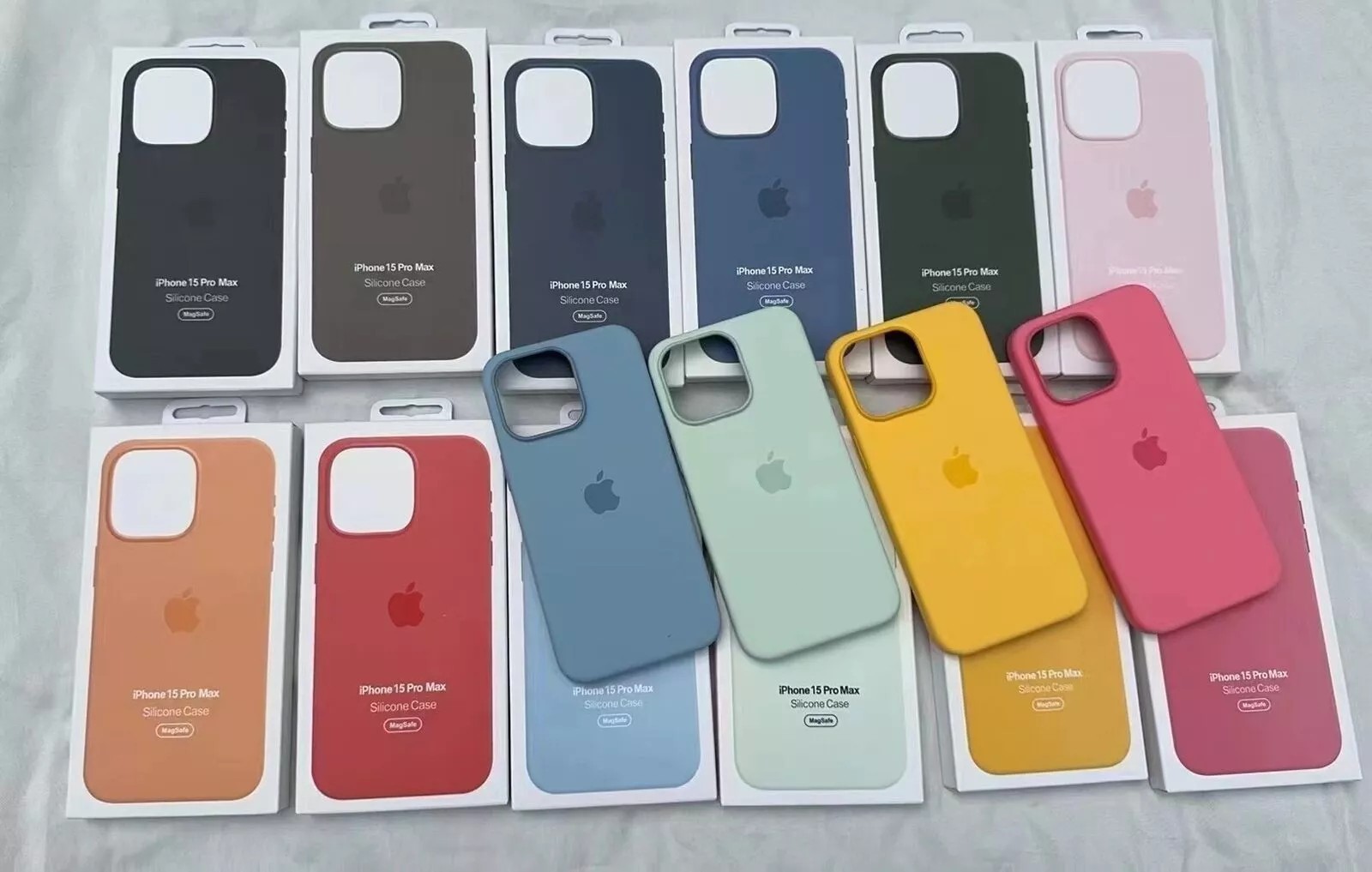 NEW For iPhone 15 Pro 15 Plus 15 Pro Max Original Silicone Case with MagSafe