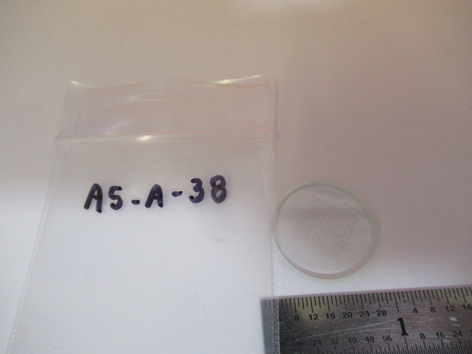 OPTICAL RETICLE SQUARE GRID INSERT OPTICS MICROSCOPE PART AS PICTURED &A5-A-38