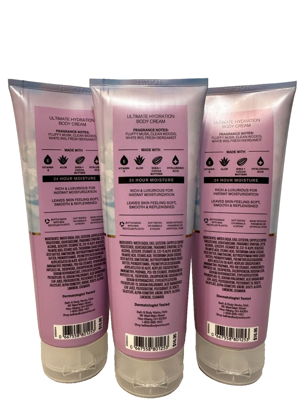 NEW Bath & Body Works LOT of 3 Tubes Lovely Dreamer Body Cream Lotion 8 oz